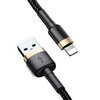 Kabel USB - Lightning BASEUS Cafule 2 m Czarno-złoty Gwarancja 24 miesiące