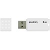 Pendrive GOODRAM UME2 8GB, USB 2.0, Odczyt 20 Mb/s, Zapis 5 Mb/s Biały Pojemność [GB] 8