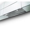 Na zdjęciu widoczny jest okap kuchenny wbudowany w szafki, z metalowymi filtrami i dwoma okrągłymi światłami. Produkt to "Okap FABER In-Nova Smart X A120 Inox 360m3/h 66dB klasa C".