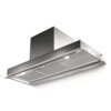 Na zdjęciu widoczny jest stalowy okap kuchenny z dwoma wbudowanymi światłami i metalowymi filtrami. Produkt to "Okap FABER In-Nova Smart X A120 Inox 360m3/h 66dB klasa C".