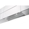 Stalowy okap kuchenny z dwoma wbudowanymi światłami i widocznymi filtrami, zamontowany w zabudowie meblowej. Produkt to "Okap FABER In-Nova Smart X A90 Stalowy 360m3/h 66dB klasa C".