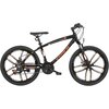 Rower młodzieżowy INDIANA X-Rock 2.4 24 cale dla chłopca Czarno-pomarańczowy Rama Aluminiowa, 16"