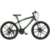 Rower młodzieżowy INDIANA X-Rock 2.4 24 cale dla chłopca Czarno-zielony Rama Aluminiowa, 16"