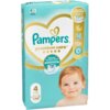 Opakowanie pieluch "Pampers Premium Care" z widocznym logo i grafiką uśmiechniętego dziecka, zawiera 68 sztuk dla dzieci o wadze 9-14 kg. Na opakowaniu znajdują się informacje o cechach produktu, takich jak "Ultra Skin Breathability" i "Delicate Comfort C