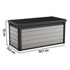 Skrzynia ogrodowa KETER Denali Duo Tech Deck Box 570L Szaro-czarny Rodzaj Skrzynia