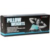 Czarne opakowanie z białym i niebieskim napisem "PILLOW WEIGHTS" oraz tekstem w kilku językach: "OBCIĄŻNIKI NA RĘCE I NOGI", "GEWICHTSMANSCHETTEN FÜR ARME & BEINE", "ZÁVAŽÍ NA RUCE A NOHY", "УТЯЖЕЛИТЕЛИ НА РУКИ И НОГИ". Widoczne jest logo "HMS" oraz oznac