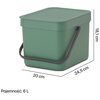 Kosz na śmieci BRABANTIA 129841 6L Zielony Pojemność [l] 6