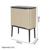 Kosz na śmieci do segregacji BRABANTIA Bo Touch Bin 304644 trzykomorowy, antypoślizgowe nóżki, stal 33L Szampański Typ Uchylny