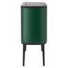 Kosz na śmieci do segregacji BRABANTIA Bo Touch Bin 304200 trzykomorowy, antypoślizgowe nóżki, stal 33L Zielony Materiał Stal