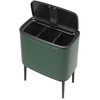 Kosz na śmieci do segregacji BRABANTIA Bo Touch Bin 304200 trzykomorowy, antypoślizgowe nóżki, stal 33L Zielony Pojemność [l] 33