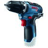 Na zdjęciu znajduje się niebiesko-czarna wiertarko-wkrętarka z czerwonymi elementami, z widocznym napisem "BOSCH Professional GSR 12V-35 HEAVY DUTY". Produkt ma ergonomiczny uchwyt i miejsce na akumulator u dołu.