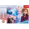 Opakowanie puzzli przedstawia postacie z filmu "Frozen II" oraz lodowego konia na tle zimowego krajobrazu. Na opakowaniu widnieje napis "Trefl Puzzle", liczba elementów "30" oraz oznaczenie wiekowe "3+".