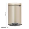 Kosz na śmieci BRABANTIA 304446 NewIcon 12L Szampański Pojemność [l] 12