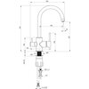 Schemat techniczny baterii z wymiarami w milimetrach, pokazujący szczegóły konstrukcyjne, takie jak wysokość całkowita 344 mm, zasięg wylewki 180 mm oraz średnice montażowe. Widoczne są oznaczenia takie jak "M11 x 1" oraz "2 x G 3/8", a także kąty i inne 
