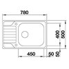 Zlewozmywak BLANCO Dinas XL 6 S Compact 525120 Stal szczotkowana Kształt Prostokątny