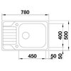 Zlewozmywak BLANCO Dinas XL 6 S Compact 525121 Stalowy Wykonanie Stal szlachetna