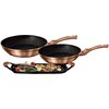 Zestaw patelni BERLINGER HAUS Rose Gold Edition BH/1669 (3 elementy) Pokrywa Nie