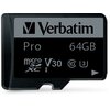 Karta pamięci VERBATIM Pro microSDXC 64GB + Adapter