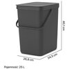Kosz na śmieci BRABANTIA 129940 25L Szary Pojemność [l] 25