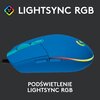 Mysz LOGITECH G102 Lightsync Niebieski Komunikacja z komputerem Przewodowa