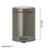 Kosz na śmieci BRABANTIA 280443 NewIcon 2x2 L Platynowy Pojemność [l] 4