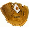 Brązowa rękawica baseballowa z widocznym logo "BEST SPORTING" oraz napisami "PROFESSIONAL MODEL" i "HANDCRAFTED". Na rękawicy przymocowana jest etykieta z kodem kreskowym i zdjęciem produktu.