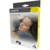 Opakowanie produktu z napisem "avenli" oraz "Flocked Air Pillow ± 45cm x 28cm ± 18in x 11in". Na opakowaniu znajduje się zdjęcie osoby używającej szarej poduszki podróżnej oraz ikona zegara z napisem "± 15 seconds".