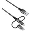 Kabel 3w1 USB - Lightning + USB-C + micro USB TRUST Keyla Strong 1m Czarny Typ USB - Micro USB