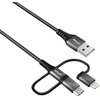 Kabel 3w1 USB - Lightning + USB-C + micro USB TRUST Keyla Strong 1m Czarny Typ USB - USB-C