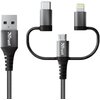 Kabel 3w1 USB - Lightning + USB-C + micro USB TRUST Keyla Strong 1m Czarny Długość [m] 1