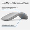 Mysz MICROSOFT Surface Arc Mouse Platynowy Dla graczy Nie
