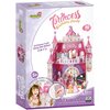 Opakowanie produktu "Puzzle 3D CUBIC FUN Kinds Princess Birthday party E1622H (95 elementów)" przedstawia różowy zamek księżniczki z wieżyczkami, ozdobiony naklejkami kryształowymi, z napisem "Princess Birthday Party" oraz informacją "3D Princess Castle C
