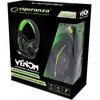 Czarne opakowanie z zielonymi akcentami zawiera słuchawki nauszne z widocznym logo "esperanza" oraz napisem "Gaming for professionals". Na opakowaniu znajdują się napisy: "VENOM GAMING HEADSET", "HX380", "MULTIMEDIA & INTERNET", "ADVANCED GAMING HEADSET".