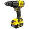 Na zdjęciu znajduje się żółto-czarna wiertarko-wkrętarka z widocznymi napisami: "STANLEY FATMAX", "V20", "4.0Ah", "LITHIUM ION". Produkt ma ergonomiczną rękojeść i akumulator umieszczony na dole.