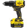 Wiertarko-wkrętarka w kolorze żółto-czarnym z widocznym logo "STANLEY FATMAX" oraz oznaczeniami "V20" i "4.0 Ah LITHIUM ION". Produkt posiada ergonomiczny uchwyt i jest wyposażony w akumulator.