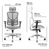 Fotel DIABLO CHAIRS V-Basic Biało-szary Rekomendowany wzrost [cm] 150 - 200