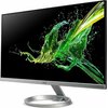 Monitor z cienkimi ramkami, wyświetlający dynamiczną grafikę w zielono-żółtych odcieniach na czarnym tle. Na dolnej ramce widoczne jest logo "acer".