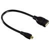 Czarny adapter z kablem, z jednej strony zakończony wtykiem Micro USB, a z drugiej gniazdem USB. Na większej końcówce widoczne jest logo "Hama".