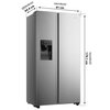 Lodówka HISENSE RS650N4AC2 Side by Side No frost 179.1cm Srebrna Podajnik wody Kostkarka Funkcje dodatkowe Bez hydraulika - bez konieczności podłączenia wody
