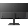 Czarny monitor marki PHILIPS widziany od tyłu, z centralnie umieszczonym stojakiem. Na dolnej części obudowy znajdują się porty: zasilania, HDMI, DisplayPort oraz kilka portów USB.