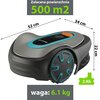 Robot koszący GARDENA Sileno Minimo 500 sterowanie Bluetooth Maksymalny czas pracy na jednym ładowaniu [min] 70