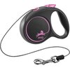 Smycz FLEXI Black Design M (5 m - 20 kg) Różowy Materiał Stal
