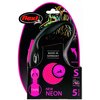 Smycz FLEXI New Neon S (5 m - 15 kg) Czarno-różowy Przeznaczenie Dla psa