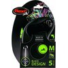 Smycz FLEXI Black Design M (5 m - 20 kg) Czarno-zielony Przeznaczenie Dla psa