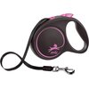 Smycz FLEXI Black Design L (5 m - 50 kg) Czarno-różowy