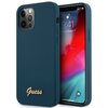 Etui GUESS Metal Logo Script do Apple iPhone 12 Pro Max Niebieski