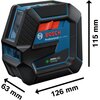 Laser krzyżowy BOSCH GCL 2-50 G 0601066M02 Zawartość zestawu Klamra sufitowa DK 10 Professional