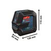 Laser krzyżowy BOSCH Professional GLL 2-15 G 0601063W01 Zawartość zestawu Laserowa tablica celownicza