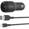 Ładowarka samochodowa BELKIN CCD001BT1MBK Dual USB-A Car Charger 24W + Kabel USB-A - Lightning
