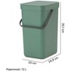 Kosz na śmieci BRABANTIA 129803 Sort & Go 12L Zielony Pojemność [l] 12
